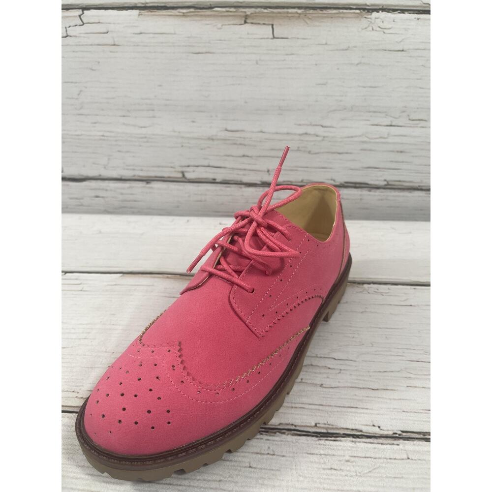 Journee Collection Claudiya Shoes Womens Size 9 Pink Faux Suede Oxford Flats - Picture 5 of 14